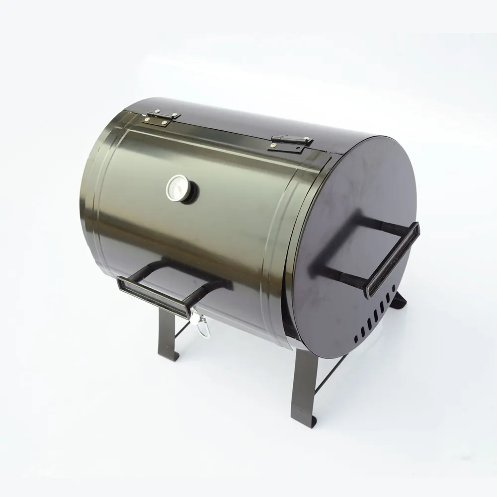 3 en 1 BBQ Grill Fumoir 3 Couches Tour Vertical,Barrel Grill Oil Drum Grill Charcoal BBQ Smoker Outdoor/