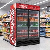 Réfrigérateur Commercial de Supermarché à 4 Portes avec Contrôle Numérique pour Boissons (Pepsi, Autres) et Glaces – Vitrine Réfrigérée