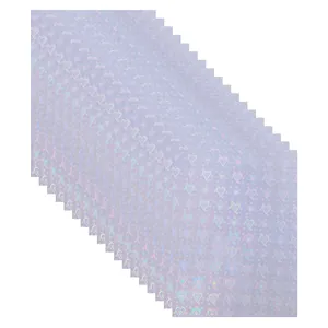 Holographic Adhesive Lamination Film Bopp Cold Laminating Sheet Rainbow Heart Waterproof Overlay Film For Poster