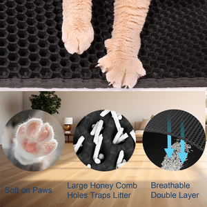 Hot Sales Double Layer Waterproof Urine Proof Cat Litter <b>Mat</b> Honeycomb EVA Antiskid Easy to Clean Pet Litter Pad Trapping - Product Image 4