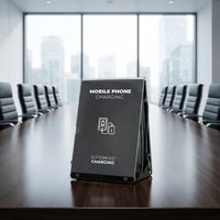 Tente de table portable AYA2 avec chargeur de téléphone, batterie 10000 mAh, câble 3-en-1 à 2 ports, station de charge pour publicités de table en restaurant