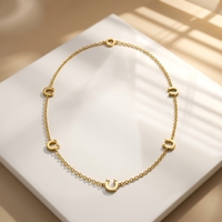 Collier pendentif lettre U minimaliste : Acier inoxydable plaqué or, argent, tendance pour femmes, à porter au quotidien, pour les anniversaires et les fêtes