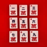 Menjual Set Mahjong Akrilik Transparan Gaya Silang Klasik Merah ala Amerika, Cocok untuk Acara Pesta