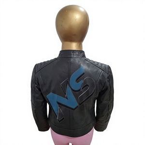 Chaqueta de Cuero Genuino Negra para Hombre Nabtay Sports, con Tejido Trenzado, Ligera, Estilo Racer, Acolchada, para Otoño, Estilo Café Racer - Product Image 2