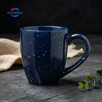 Mug à café en céramique mouchetée de 16 oz, gravé au laser, aux couleurs de l'équipe NCAA Penn State Nittany Lions, pour le café