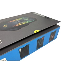Custom Design Men's Competition Gaming Mouse Gift Box Template Blue Color Box with Plastic Hanger