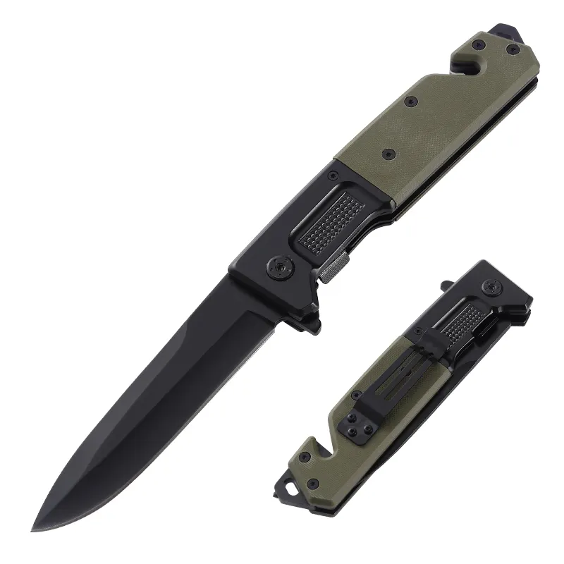Factory Sell Sharp Folding Knife For Hunting 3cr13 Stainless Steel Blackening green Pocket Knife Tactical Knife Outdoor Survival
