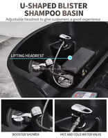 Cama de lavado de cabello eléctrica personalizada para salón, tipo spa japonés, con lavabo y silla