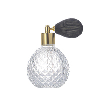 Flacon de parfum en verre MK de 50 ml et 100 ml avec bouchon à vis noir, capuchon doré, origine Jiangsu, pulvérisateur à pompe sérigraphié, emballage carton