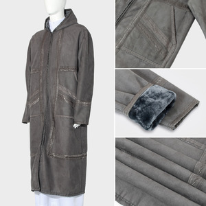 Thobe d'usine en stock, haute qualité, style arabe <span class=keywords><strong>marocain</strong></span>, hiver, pour homme, de prière, de luxe, à capuche, manches longues, manteau Farwa en daim - Product Image 5