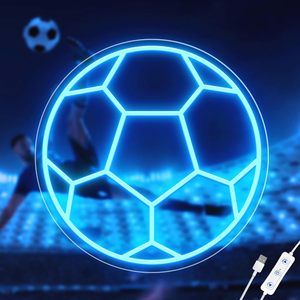 Soccer Letreros Neon LED indoor hanging ambient light shop <b>sign</b> wall decoration light entrance indicator light luminous <b>sign</b> - Product Image 1