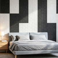 Panneau mural moderne en fibre de polyester 100% à motif nid d'abeille 9mm/12mm, ignifuge, absorption acoustique très efficace, écologique, pour écoles