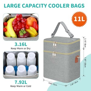 Sac isotherme pour lait maternel avec pack de glace, capacité 6 biberons, sacs isothermes pour biberons, sac isotherme double couche pour bébé - Product Image 4