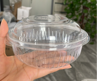 Récipient alimentaire en plastique jetable carré de 12 oz avec couvercle attaché