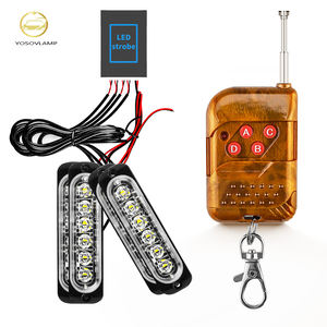Yosovlamp Ultra-Mince 6LED Feux Diurnes Un à Quatre Feux Clignotants Grille de Voiture 18 Modes Télécommande Sans Fil A4 <span class=keywords><strong>A3</strong></span> K5 - Product Image 1