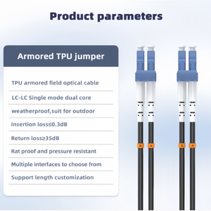 Cavo in <span class=keywords><strong>Fibra</strong></span> Ottica per <span class=keywords><strong>Internet</strong></span> da Esterno Armato LC-LC 9/125um, <span class=keywords><strong>Fibra</strong></span> Monomodale Duplex - Product Image 5