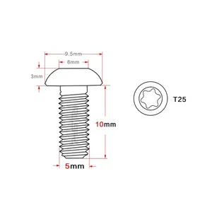 风险12pcs M5 * 10毫米自行车盘式制动器转子梅花螺栓T25 <span class=keywords><strong>MTB</strong></span>自行车钛盘式制动器转子固定螺钉自行车配件 - Product Image 3