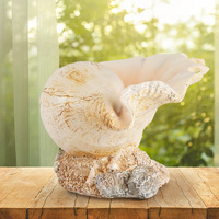 Pot de fleurs en résine imitation coquillage avec trou de drainage, écologique, style rétro pastoral, artisanat décoratif pour la maison et les voyages, capacité 3-5L