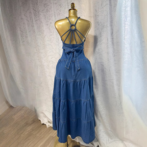 Nouvelles Robes en Jean Sexy pour Femme, Col en V, Dos Nu, Bretelles Fines, Tendance Été - Product Image 5