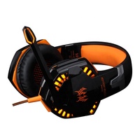 Headphone berkabel komputer terlaris dengan headphone berkabel pemancar cahaya, headphone Stereo dengan mikrofon, headphone berkabel