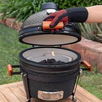 Barbecue Kamado en céramique de 13 pouces, forme d'œuf, multi-combustibles, pour griller, cuire et fumer