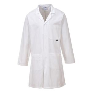 PORTWEST - C851WHRXS Abrigo estándar de algodón blanco-EAN 5036108187706 WORK SHIRTS - Product Image 1