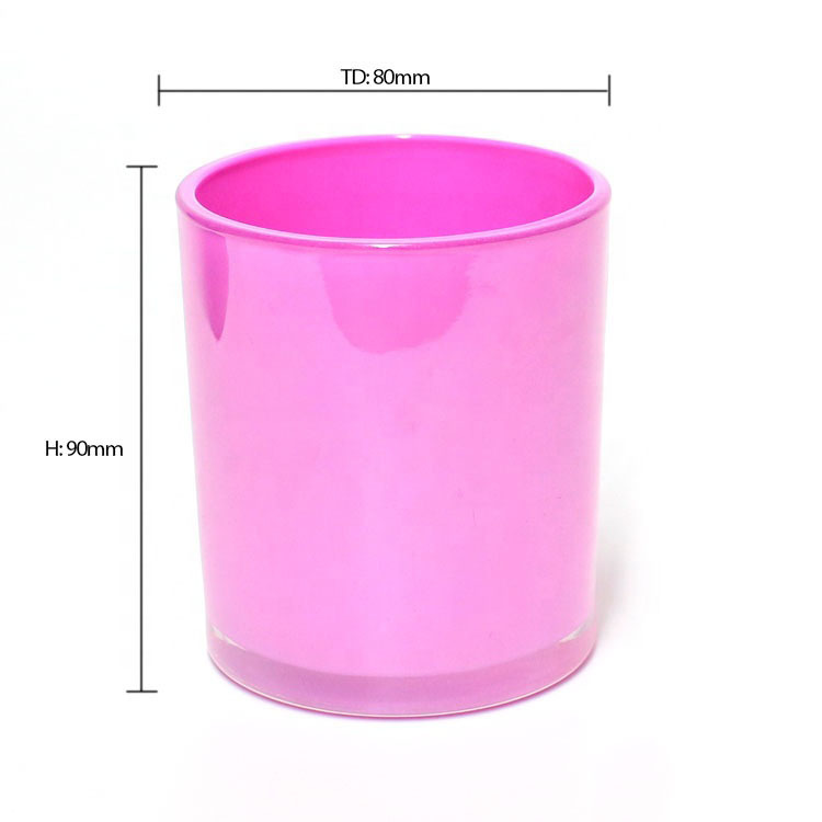 Wholesale glossy custom designed multi-colour glass candle jar for candle making