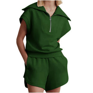 Ropa de calle <span class=keywords><strong>Chaleco</strong></span> de verano Alto, Pantalones acampanados de cintura Mujeres Conjuntos de 2 piezas Algodón Lino Coords Cuello en V Conjuntos de botones sin mangas/ - Product Image 5