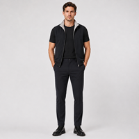 Ensemble de vêtements pour hommes en 3 pièces, veste sans manches réversible à fermeture éclair, t-shirt à manches courtes, pantalon extensible, OEM personnalisé