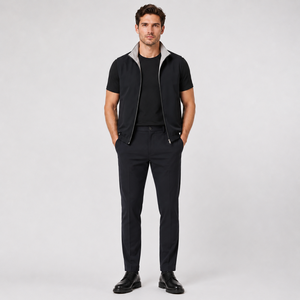 Conjunto <span class=keywords><strong>de</strong></span> <span class=keywords><strong>Ropa</strong></span> <span class=keywords><strong>de</strong></span> 3 Piezas <span class=keywords><strong>para</strong></span> Hombre, Chaqueta sin Mangas Reversible con Cierre, Camiseta <span class=keywords><strong>de</strong></span> Manga Corta, Pantalones Elásticos, OEM Personalizado - Product Image 4
