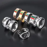 Vendita calda GG anello moda marchi famosi gioielli di lusso in acciaio inossidabile doppio GG designer nuovo stile doppio anello G