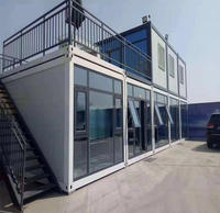 Maison de conteneur en acier de conception pliante de 20 pieds avec mur de verre pour atelier de bureau à domicile en matériau de panneau sandwich