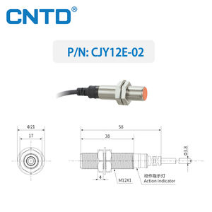 Cntd CJY12E-02 Hoge Kwaliteit Automatische Ip67 Flush Detectie Npn Pnp Metalen Schakelaar Standaard Inductieve Naderingssensor 2Mm Detectie - Product Image 3