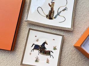 Nouvelle série de vaisselle H, série d'écharpes, assiette à dîner en porcelaine fine, assiette principale de 10 pouces, 8 pouces, passe au lave-vaisselle, style américain, ensemble d'assiettes - Product Image 4