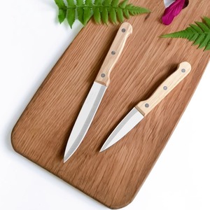 Stainless Steel Kitchen Fruit Knife 4-5.9in Blade Rubberwood Handle Multi-Purpose Household Knife - Product Image 1