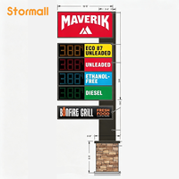 Pantalla LED Digital para Estaciones de Servicio al Aire Libre, Pantalla LED de Alta Luminosidad con Clasificación IP65, Señalización de Precios Publicitaria Independiente