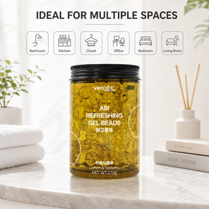 Perlas de Gel Ambientador Ecológicas OEM ODM 210g Limón y <span class=keywords><strong>Verbena</strong></span> Eliminador de Olores de Larga Duración para Baño y Cocina Venta al por Mayor - Product Image 5