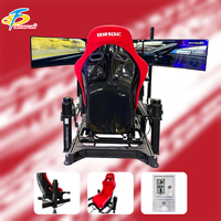 Simulateur de course VR 3D commercial, 4 axes dynamiques, jeu de conduite automobile à trois écrans, machine de réalité virtuelle immersive pour parc à thème