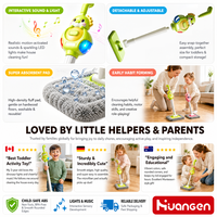 Jouets de ménage KZHM pour enfants, balai, activité parent-enfant, jouets de jeu d'imitation, jouets éducatifs Montessori pour tout-petits avec sons et lumières