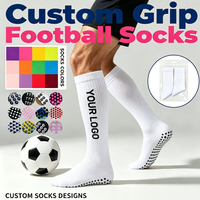 Chaussettes de football antidérapantes avec logo pour hommes, chaussettes de match et d'entraînement avec points antidérapants renforcés, chaussettes personnalisées
