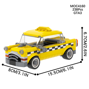 Modèle de voiture de <span class=keywords><strong>taxi</strong></span> MOC City à <span class=keywords><strong>New</strong></span> <span class=keywords><strong>York</strong></span>, ensembles de blocs de construction en plastique pour enfants, jouets MOC4160 - Product Image 4