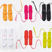 Lolita Bandage Rope Coton Mollet Chaussettes Femmes Sport Street Noir Blanc Crew Chaussettes
