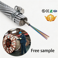 Cable Compuesto de Fibra Óptica OPGW para Instalación Aérea y Terrestre, 12-144 Núcleos, G652D, Monomodo, IEEE 1138, IEC 60794