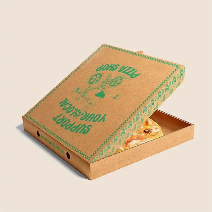Grosir kualitas tinggi murah Logo kustom kotak Pizza kue pengiriman bergelombang tebal daur ulang portabel