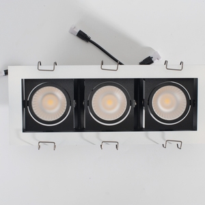 Projecteur rectangulaire encastrable pour le plafond, éclairage d'intérieur ajustable stroboscopique noir, idéal pour un salon ou un hôtel, 18/30w - Product Image 1