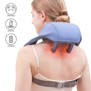 Eingebaute Batterie kabellos Shiatsu Heizung Nacken Schulter Massage Gürtel Muskel Schmerzlinderung Schulter Nackenmassage