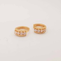 Boucles d'oreilles en macramé plaquées or 18 carats avec cristaux CZ, design élégant, pour femme, Aretas Para Todo El Oido