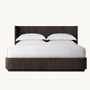 Set di camere da letto di lusso in stile RH: BYRON REEDED pietra rifugio letto con baldacchino in legno, Queen King Size letto matrimoniale - Product Image 5