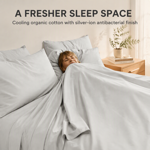Silver Infused <strong>Bed</strong> Sheets Cooling <strong>Bed</strong> Organic Cotton Pillowcase and Sheet <strong>Set</strong> for Home Hotel - Product Image 3