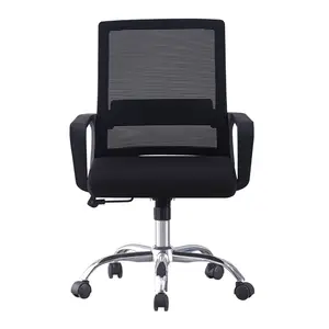 Silla de oficina económica ejecutiva tela negra Acero inoxidable espuma de alta densidad silla giratoria blanca moderna personalizada